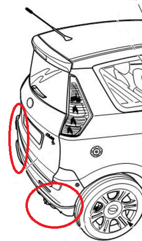 Right Rear Bumper Molding Sport M.go