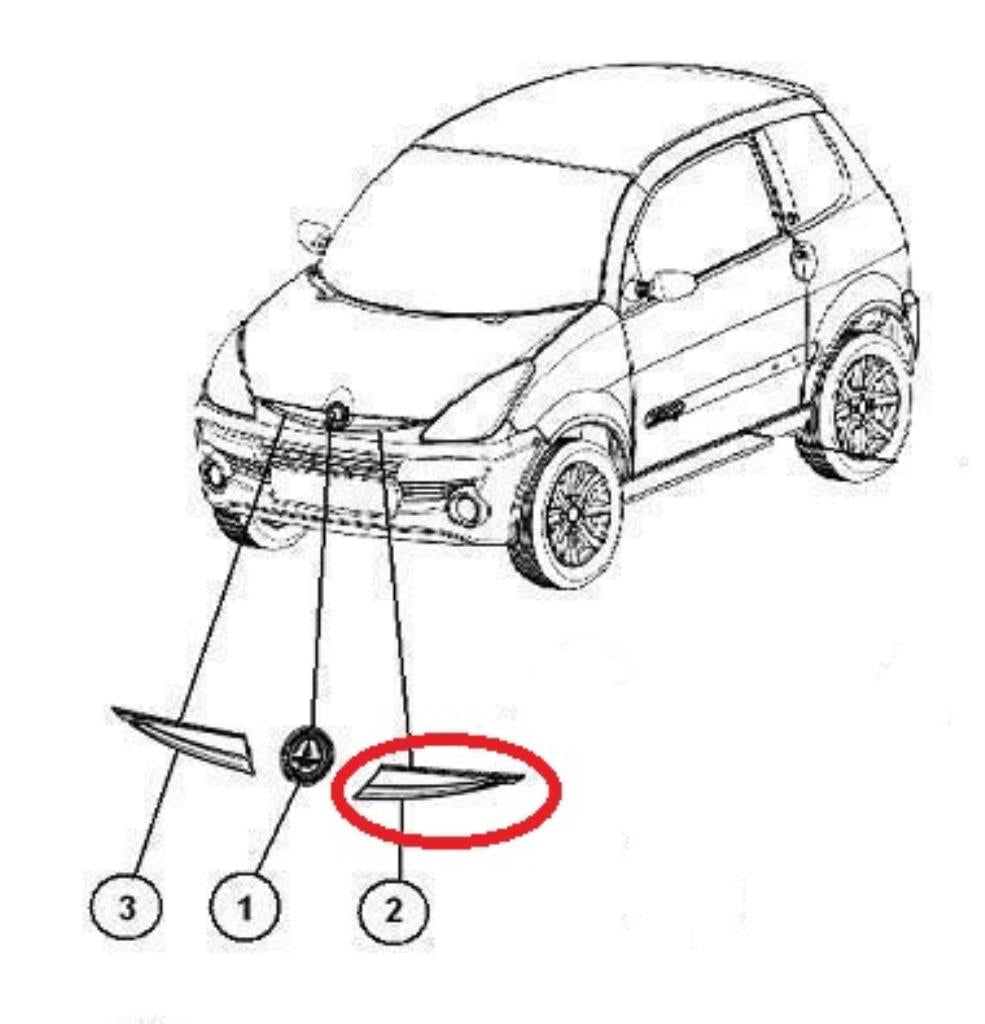 7AG017 MODANATURA CROMATA SX PARAURTI ANT. AIXAM CITY ROADLINE CROSSLINE SCOUTY
