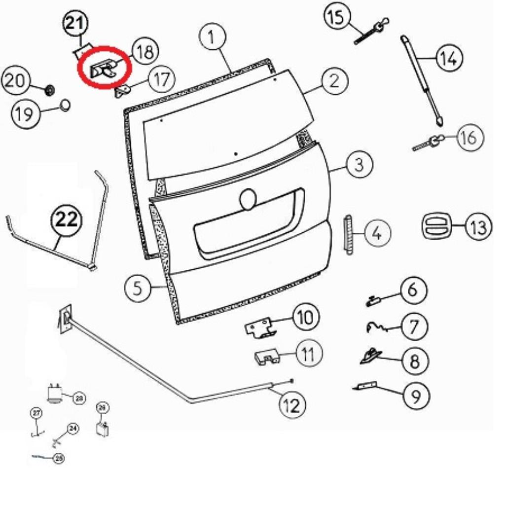 Rear door hinge. Impulse