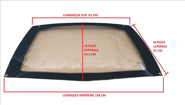 7AE114 LUNOTTO VETRO CRISTALLO POSTERIORE AIXAM CROSSLINE