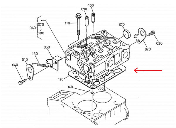 K168510331 GUARNIZIONE TESTA MOTORE KUBOTA Z482 AIXAM