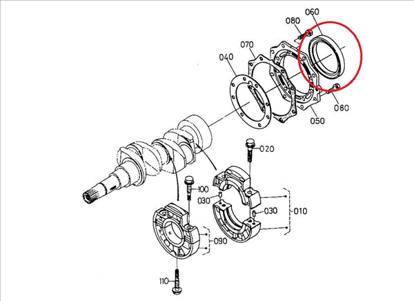 K095600007 PARAOLIO LATO VOLANO MOTORE KUBOTA Z402 AIXAM