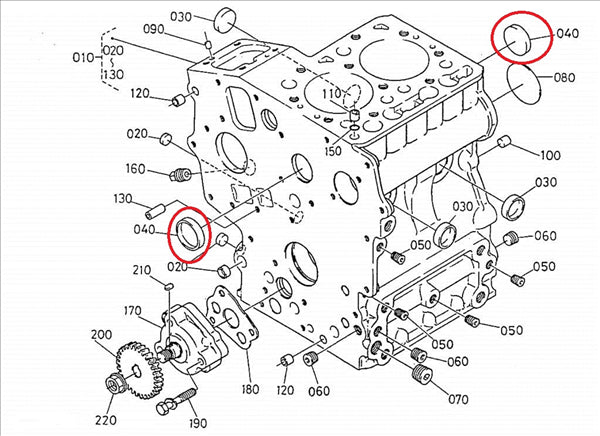 K154519627 TAPPO FUSIONE MOTORE KUBOTA Z402 Z482 Z602 AIXAM
