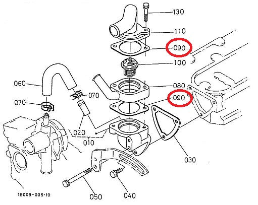 GUARNIZIONE TERMOSTATO MOTORE KUBOTA Z402 482 DIAMETRO 38