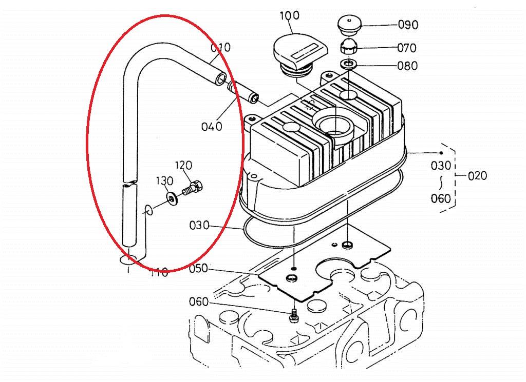 K158410551 TUBO SFIATO MOTORE KUBOTA Z402 Z482 AIXAM