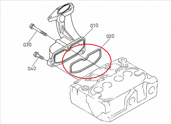 K158411182 GUARNIZIONE COLLETTORE ASPIRAZIONE MOTORE KUBOTA Z402 Z482 AIXAM