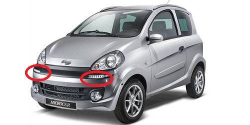 1009311 FARETTO LED PARAURTI ANTERIORE SX MICROCAR M.GO F8 DUE COUPÉ