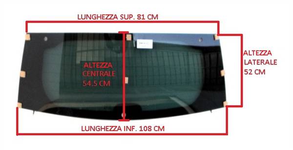 7AE114XD LUNOTTO VETRO CRISTALLO POST. VERDE TERMICO AIXAM CROSSLINE 05/08