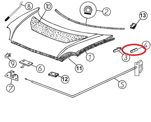 7K403 PIASTRA DI FISSAGGIO CERNIERA COFANO ANTERIORE AIXAM