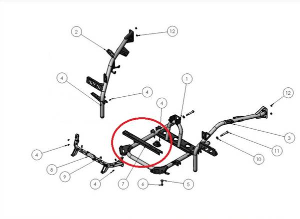 0012995 TRAVERSA SUPPORTO MOTORE LOMBARDINI FOCS LIGIER MICROCAR DUE