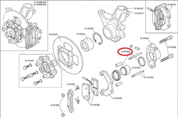 01.22.034 KIT GUARNIZIONE PINZA FRENO CHATENET BAROODER SPEEDINO CH26
