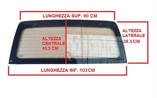 1000429 LUNOTTO VETRO CRISTALLO MICROCAR VIRGO I II III TERMICO