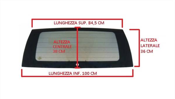 107429 LUNOTTO VETRO CRISTALLO POSTERIORE TERMICO COLORATO JDM ABACA