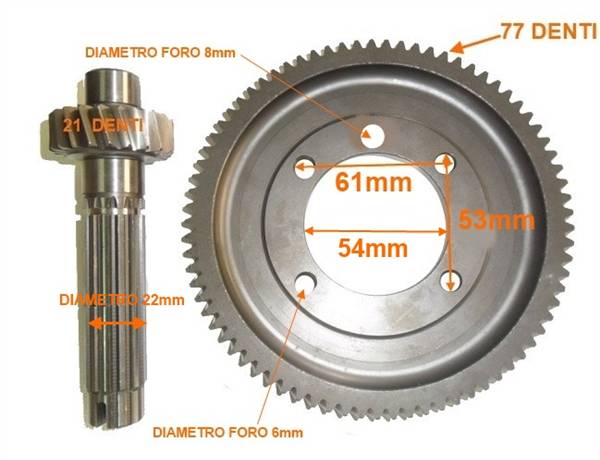 KIT CORONA Z77& PIGNONE Z21 CAMBIO COMEX AIXAM CASALINI CHATENET GRECAV MICROCAR