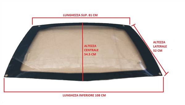 7AE114 LUNOTTO VETRO CRISTALLO POSTERIORE AIXAM CROSSLINE