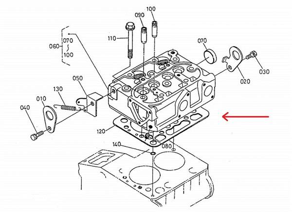 K168510331 GUARNIZIONE TESTA MOTORE KUBOTA Z482 AIXAM
