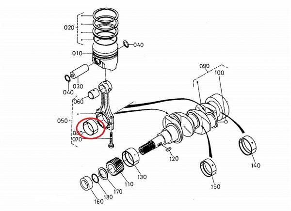 K168512232 BRONZINE BIELLA MOTORE KUBOTA