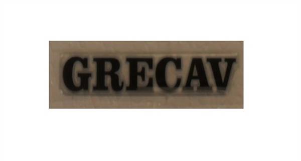 BAF90-0009518 ADESIVO LOGO PORTELLONE POSTERIORE NERO "GRECAV" EKE LM4 LM5
