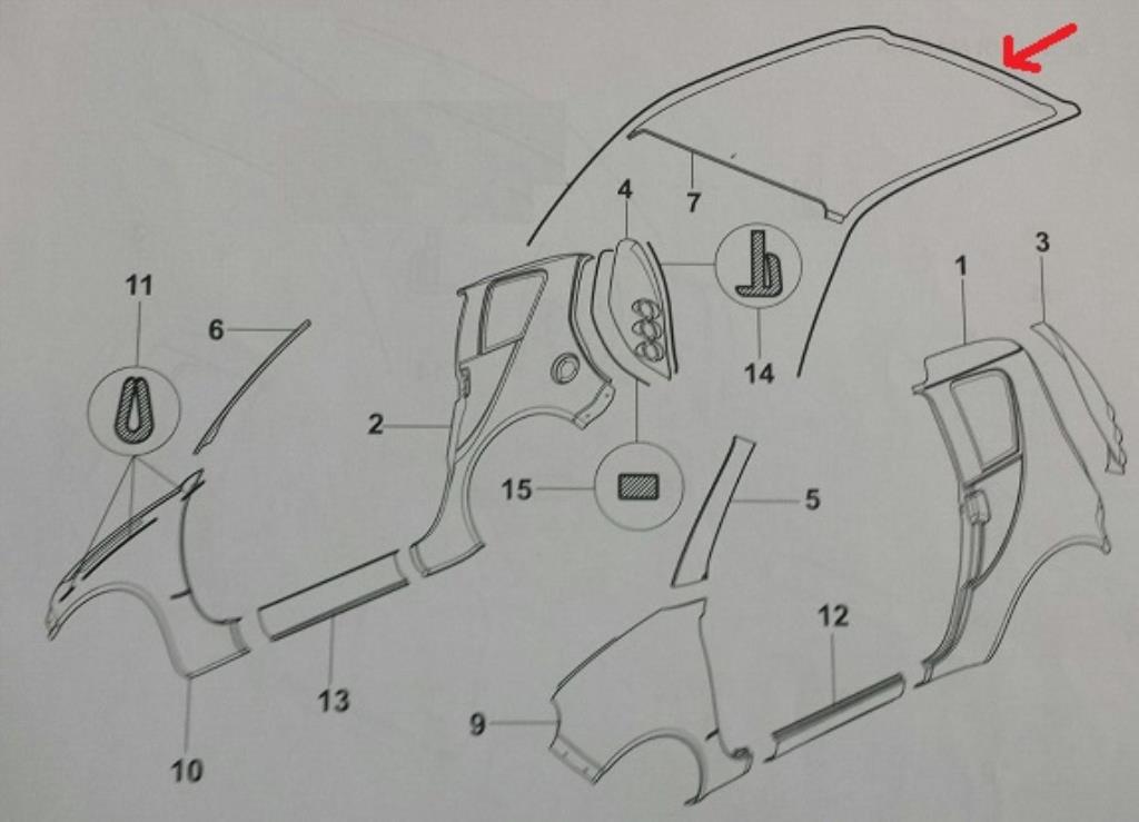 BCR02-0016056 GUARNIZIONE PROFILO TETTO GRECAV SONIQUE