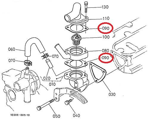 GUARNIZIONE TERMOSTATO MOTORE KUBOTA Z402 482 DIAMETRO 38