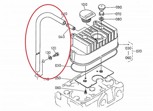 K158410551 TUBO SFIATO MOTORE KUBOTA Z402 Z482 AIXAM