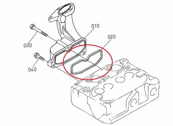 K158411182 GUARNIZIONE COLLETTORE ASPIRAZIONE MOTORE KUBOTA Z402 Z482 AIXAM