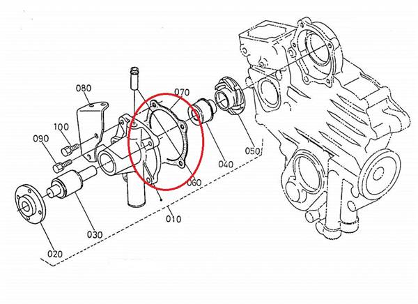 K158417343 GUARNIZIONE POMPA ACQUA KUBOTA Z402 Z482 Z602 AIXAM