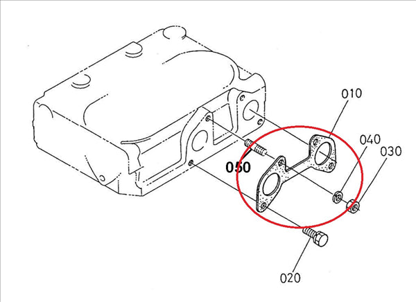 K158521235 GUARNIZIONE SCARICO COLLETTORE MOTORE KUBOTA Z402 Z482 AIXAM
